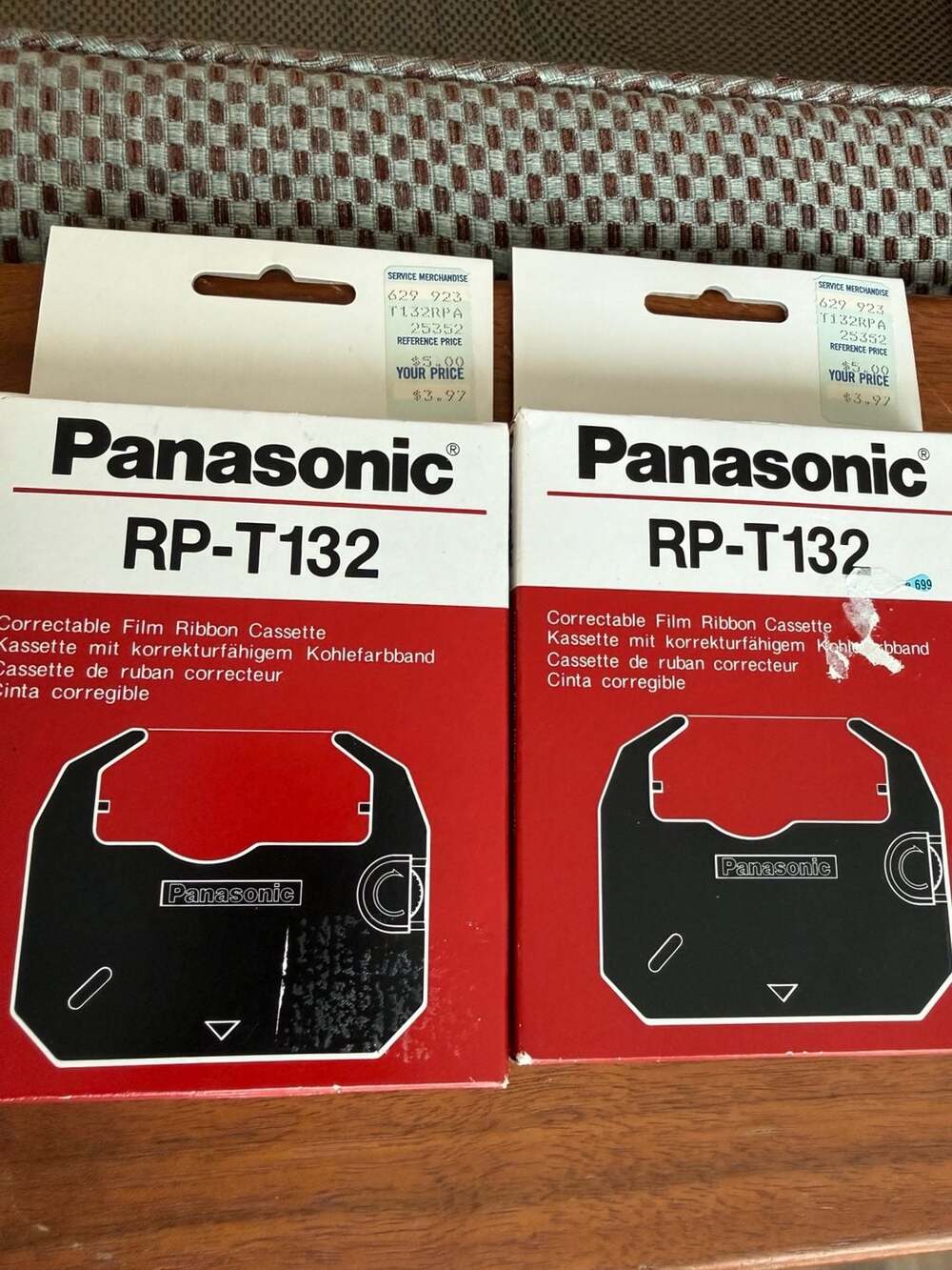 2x Panasonic RP-T132 Correctable Film Ribbon Cassettes As it is